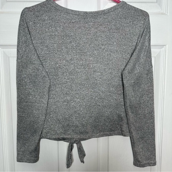 Brit & Bri Cardigan Buttoned Tie-Front Grey Size Medium - Picture 9 of 16